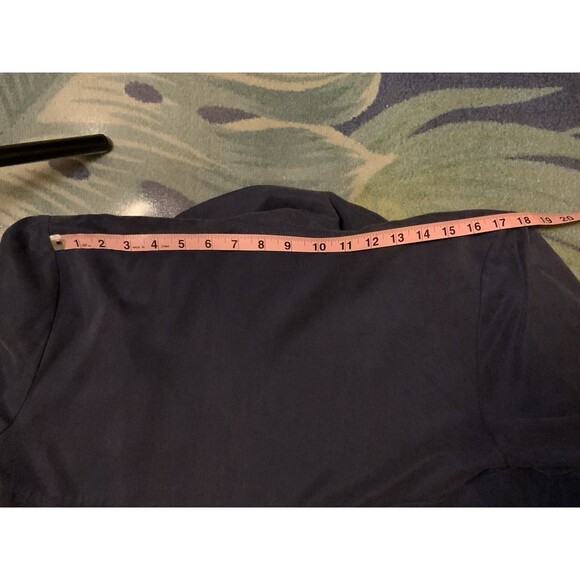 Chico's Women’s 2 US L Blue Drape Jacket, Soft Twill Lyocell Open Front Blazer - Picture 8 of 12